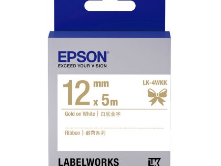 EPSON 愛普生 LK-4WKK (白底金字絲帶) 標籤帶 Cheap